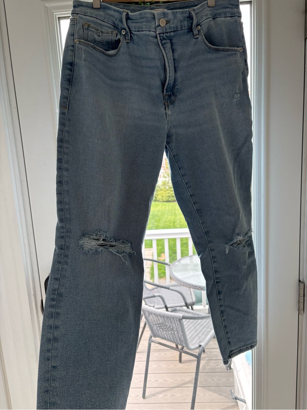 Good American Women's Light Blue Denim Jeans - Size 12 / 31